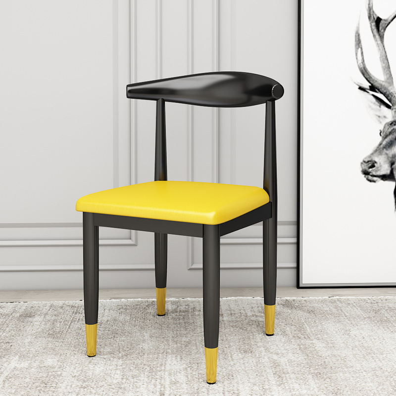 Mesa de comedor silla de lujo ligera silla de cuerno casera respaldo escritorio para aprender maquillaje simple silla de negociación especial de restaurante moderno