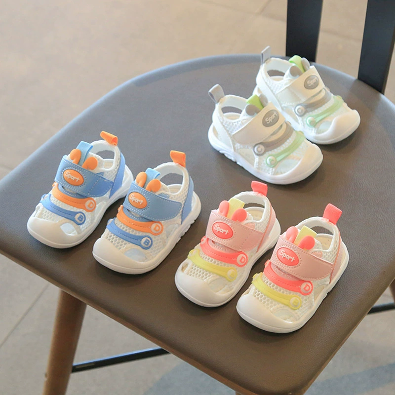 Детские сандалии 0-3 года 1 гусеница летняя механическая обувь женская детская обувь с мягким дном ходунки для мальчиков дышащая сетка обувь