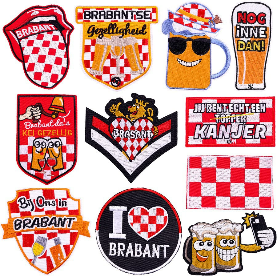 Трансграничные взрывные фестивальные вышитые наклейки на пятно DIY карнавал мультфильм лягушка животных oeteldonk наклейки