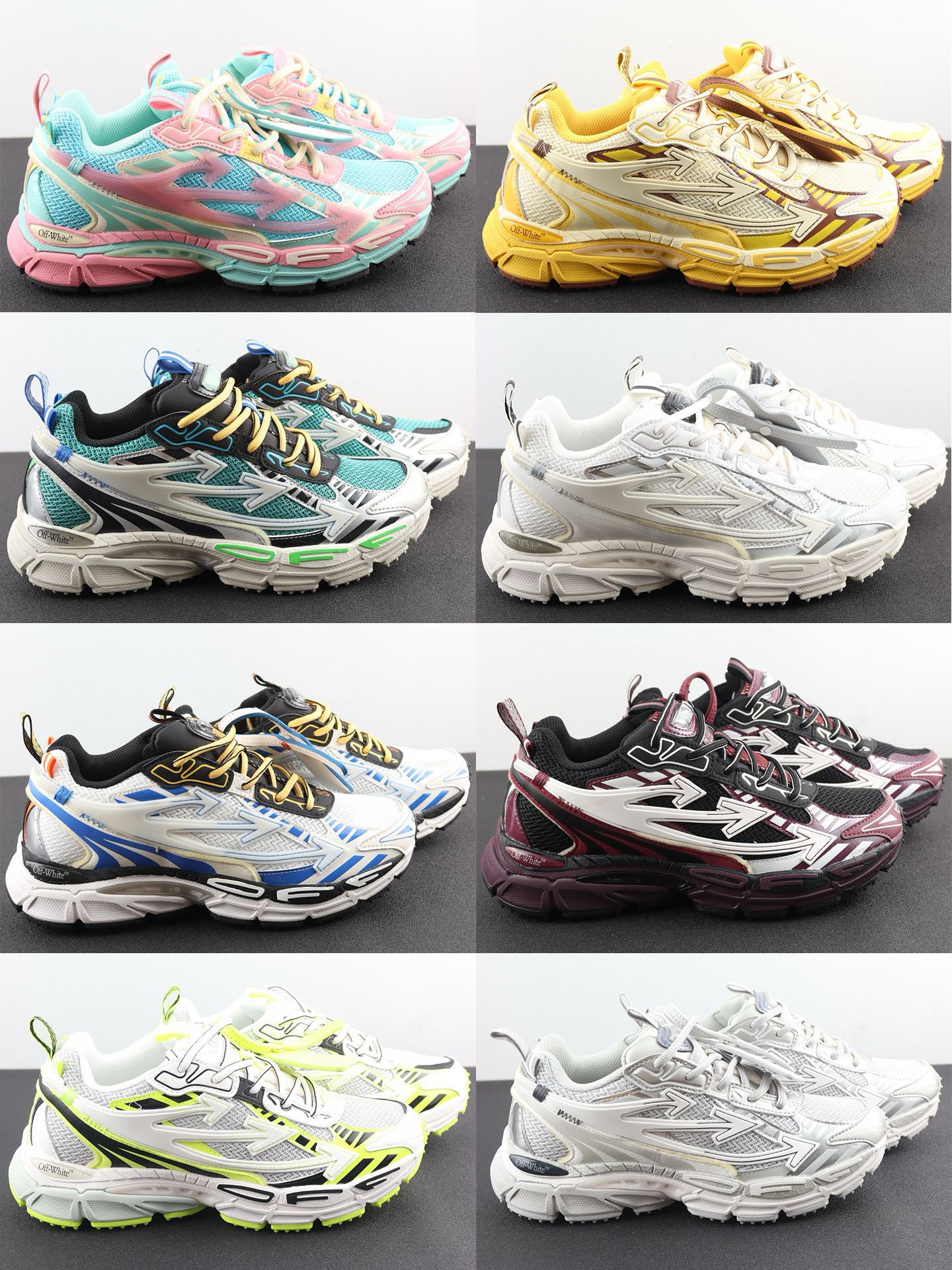 Cross-border OFF three-arrows functional style thick-soled dad shoes OW height-increasing casual wear-resistant outdoor sports shoes durable