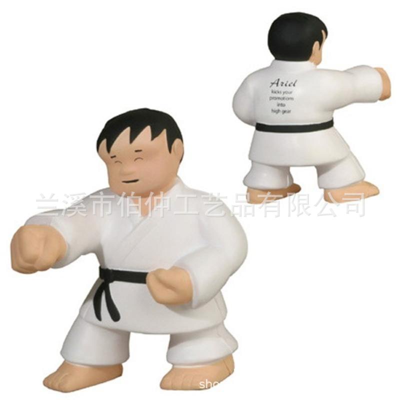 速卖通新款 PU跆拳道公仔pu发泡压力球模型印刷logo装饰用品