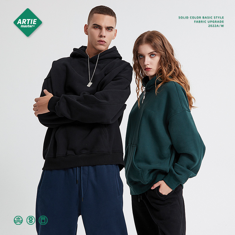 Sudadera con Capucha de Forro Polar con Diseño de Patchwork, Nueva Colección Otoño/Invierno 2025, Marca de Moda para Hombre, Estilo Europeo y Americano, Color Sólido Básico, Sudadera Moderna para Hombre