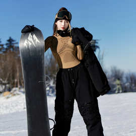 滑雪服女秋冬季2023年新款宽松套头防风保暖男女同款雪服雪裤套装