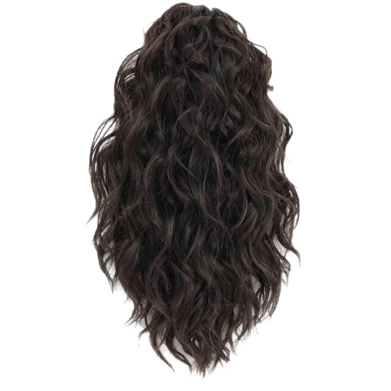 Syntetisk lockig hästsvans förlängning med clip naturlig_voghion.com