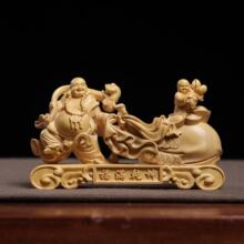 小叶黄杨木雕鳌鱼观音摆件雕刻木质工艺品家居装饰佛像根雕