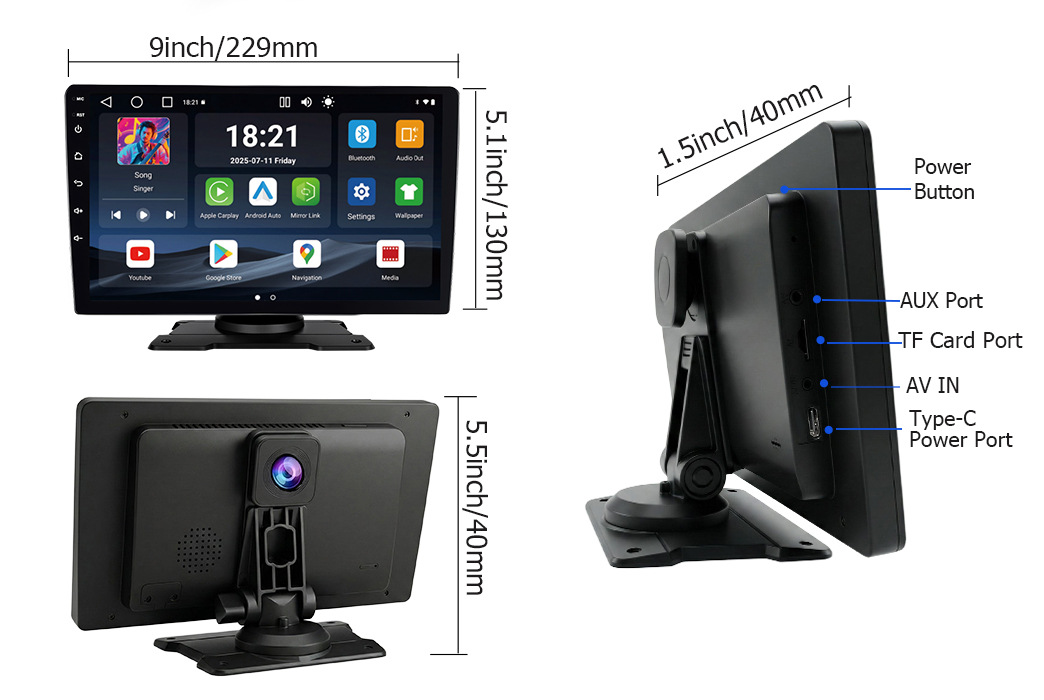 Cross-Border Portable Gps Navigation Android Carplay 7inch / 9inch Wifi Version Bluetooth Supports Netflix