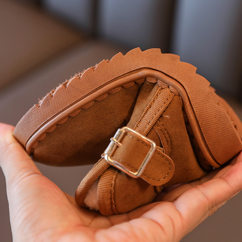 2023 inverno nuove scarpe per bambini scarpe di cotone per bambini stivali da neve per bambini ispessiti peluche stivali di cotone caldi e antiscivolo_voghion.com