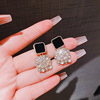 Retro fashionable earrings, silver needle, Korean style, wholesale, simple and elegant design, silver 925 sample