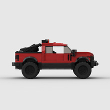 MOC积木汽车红色伏特蒙奇F150兼容乐高男孩拼插积木批发代发车模