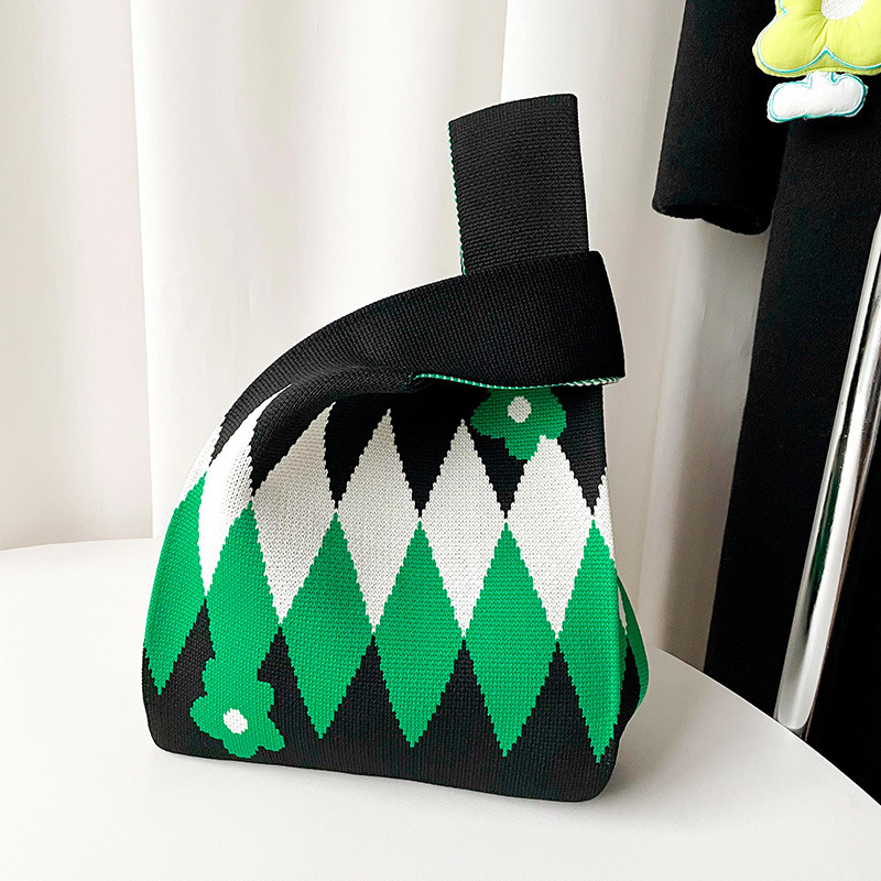 Bolsos, diseño de nicho femenino, bolso de punto personalizado, bolso tejido de un solo hombro de punto de todo fósforo, bolso de mano, bolso de mano