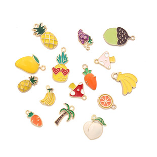 Xipeng Jewelry Oil Dropping Alloy Fruit and Vegetable DIY Accessories Material Necklace Earrings Bracelet Hair Accessories Pendant