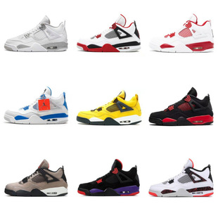Putian Trendy Shoes Foreign Trade Dropshipping Aj4 Paris Cat White Oreo Hot Lava Electric Mother Yellow Qiao 4 Sports Basketball Shoes