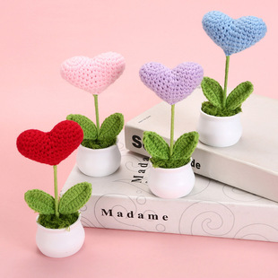 Wool Crocheted Love Potted Plants Graduation Season College Entrance Examination Gifts Teacher's Day Gifts Valentine's Day Couple Gifts Gifts