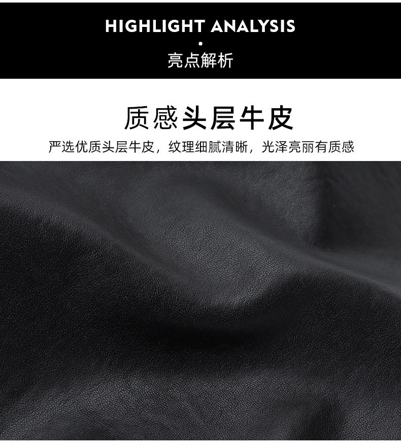 Túi đeo chéo nam da bò thật thuộc da, túi đeo vai kiêm túi xách tay nhỏ 29×11×17 cm — Màu đen chi tiết 5