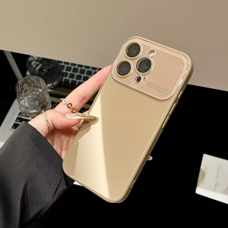 糖果色大视窗玻璃壳适用iPhone16promax苹果15手机壳14大视窗13女|undefined