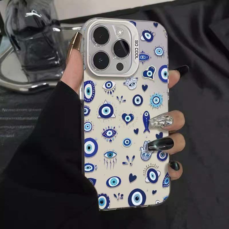 Ojos azules para iPhone 16 funda para teléfono móvil Apple 15promax nuevo 14 personalidad 13pro12 Europa y América x