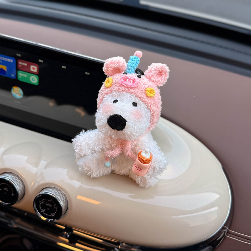 Nuevos adornos para automóviles, pantalla de control central del automóvil, muñeca de West Highland, pantalla de visualización interior, muñeca de decoración de pantalla linda