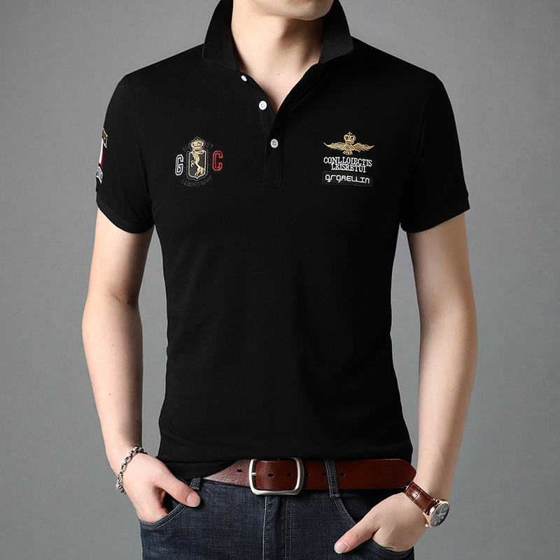 Popular Short-Sleeve T-Shirt for Men, 95% Cotton, Solid Color Polo Shirt for Young and Middle-Aged Men, Summer Exquisite Embroidery, Factory Direct Popular Short-Sleeve T-Shirt for Men, 95% Cotton, Solid Color Polo Shirt for Young and Middle-Aged Men, Summer Exquisite Embroidery, Factory Direct