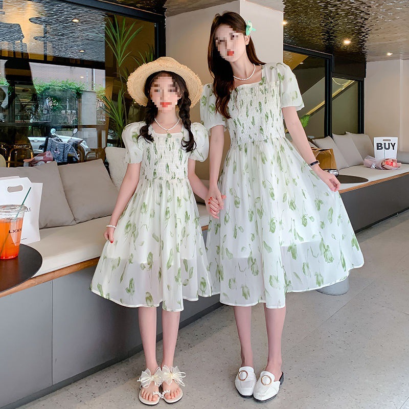 Summer retro long shiffon dress