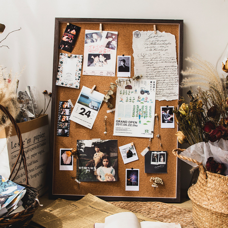 Poly Solid Wood Photo Frame Handmade diy Pushpin Fixed Photo Printing Mounted Message Board Cork Board Large Picture Frame