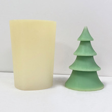 新款圣诞树香薰蜡烛硅胶模具diy圣诞树滴胶石膏摆件圣诞节蜡烛模