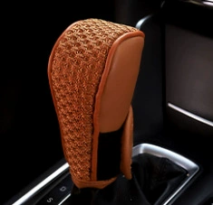 Cross-border car four seasons ice silk gear set car gear set manual gear set automatic gear lever car interior (Sürətlər qutusu və əl tormozu başlıqları) - 127cm-brown