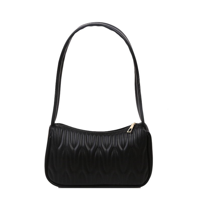 Bolsos de nicho francés para mujer 2024 verano nuevo estilo moda de moda bolso cuadrado pequeño de un solo hombro textura plisada bolso de axila portátil