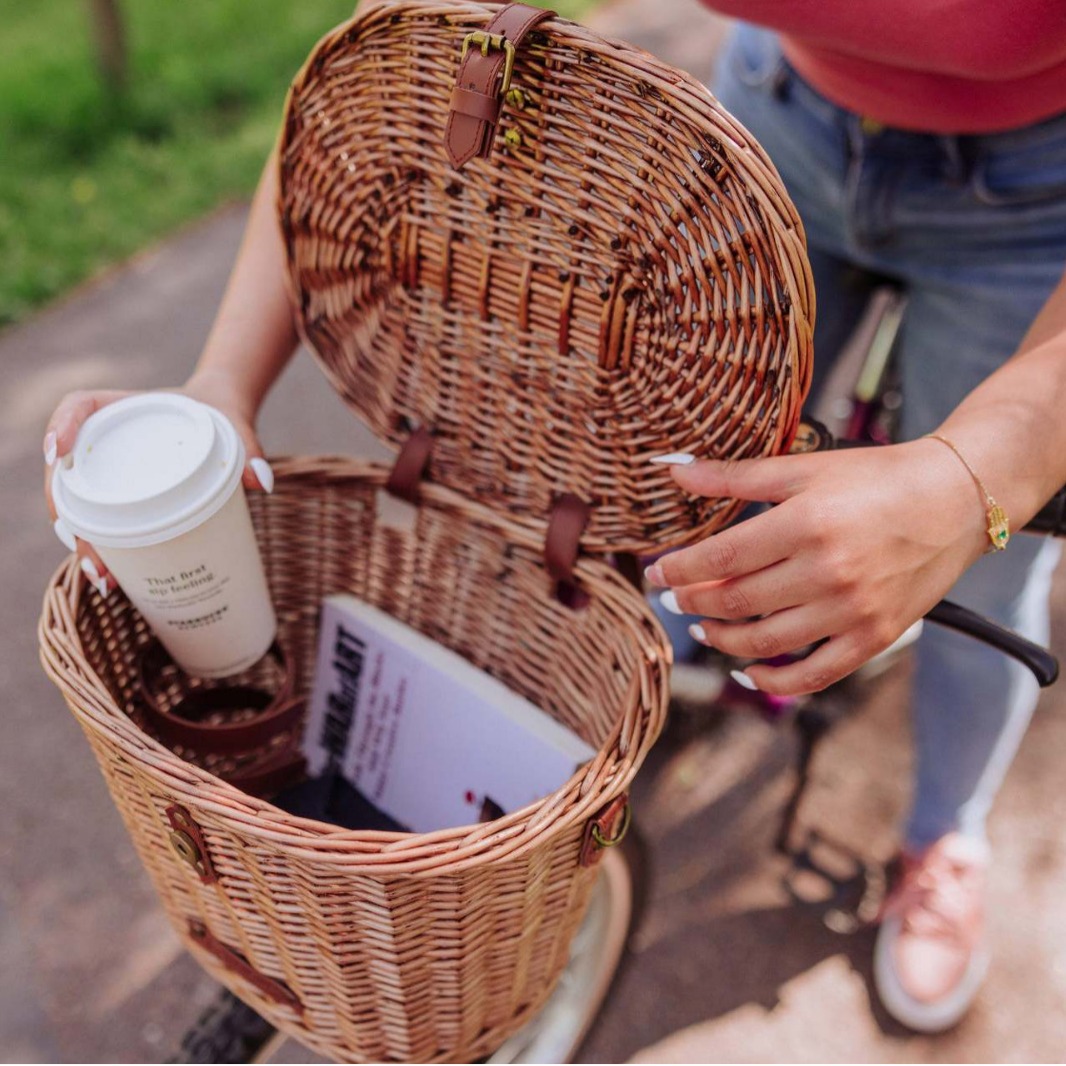 Comercio exterior personalizado canasta de picnic de caña canasta de bicicletas canasta de regalos canasta de compras canasta de frutas al aire libre canasta de sauce