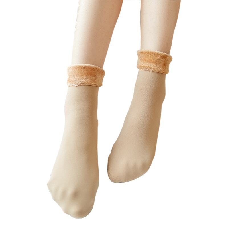 Forrado de lana gruesa cálida nieve calcetines Otoño e Invierno desodorante todos los partidos calcetines de piso calcetines de pierna ligera artefacto en stock al por mayor