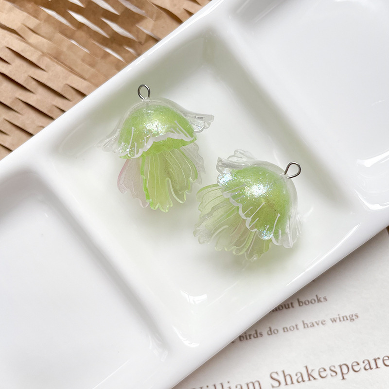 立体双层细闪拼色水母吊坠海洋生物挂件DIY手工手作挂饰吊饰配件|undefined
