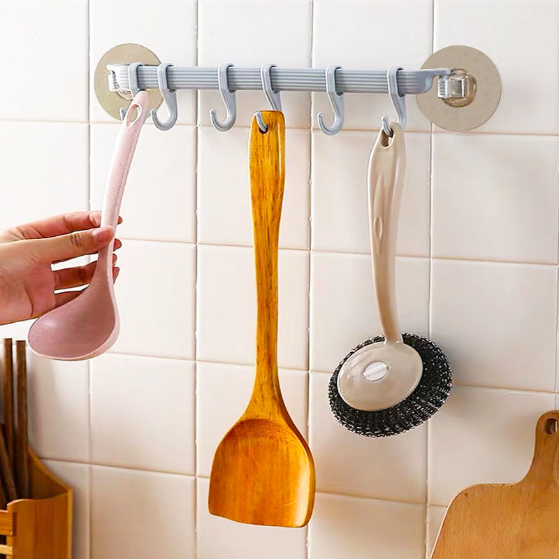 Shower Room Hooks Punch holes pylons kitchen Supplies TOILET Row hook tool Storage rack Wall mounted Shelf