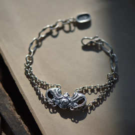 原创古风设计s925复古纯银蝙蝠手链  名族国风搭配汉服手链 女款