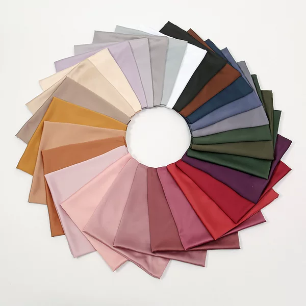 Cross-border new fashion large size solid color breathable soft matte silk satin square scarf women's scarf turban