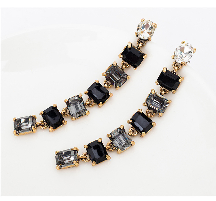 Women'S Gender 1 Pair Fashion Square Alloy Rhinestone Women's Drop Earrings