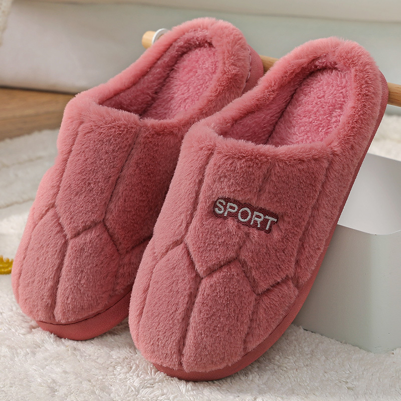 Cotton slippers women's autumn and winter indoor woolen slippers warm cute home couple cotton slippers non-slip confinement shoes wholesale