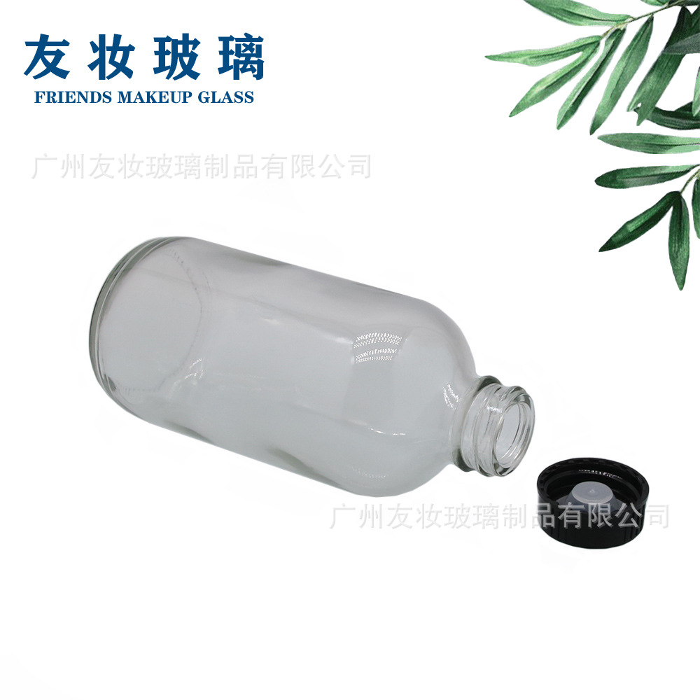 240ml波斯顿 透明玻璃瓶 多功能 洗手液 喷雾 原液分装瓶