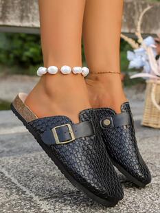 J 32201 Buckle Cork Slippers Ƥ����ܛľ��Ь ���R�d�羳�W����