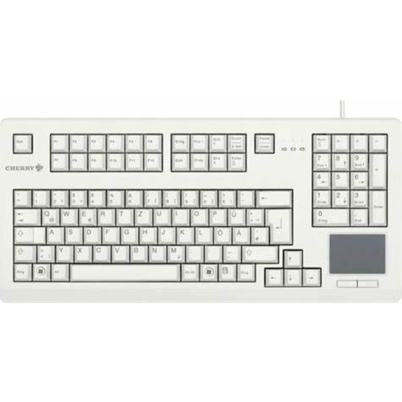 Клавиатура с тачпадом Cherry G80-11900LUMDE-0, белая USB, немецкая раскладка, 105 клавиш