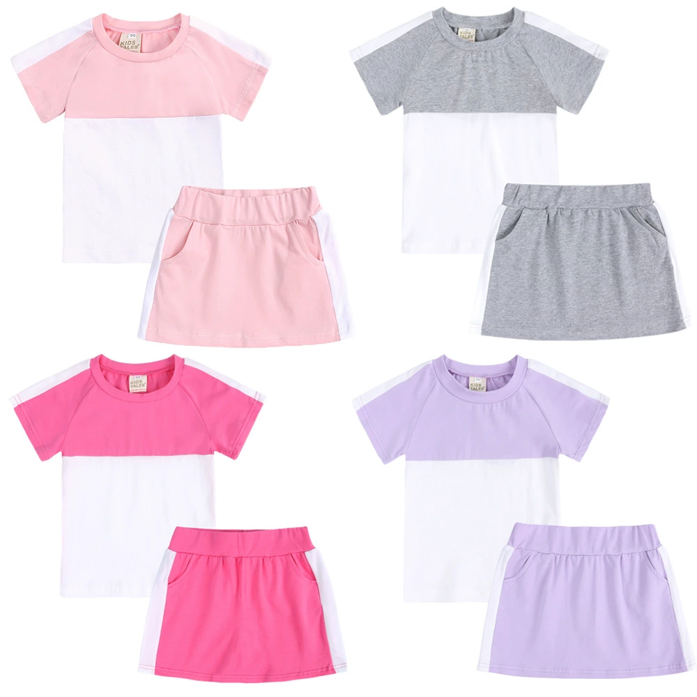 Summer set, uniform, short sleeve T-shirt, mini-skirt, for teenagers, European style, western style, wholesale
