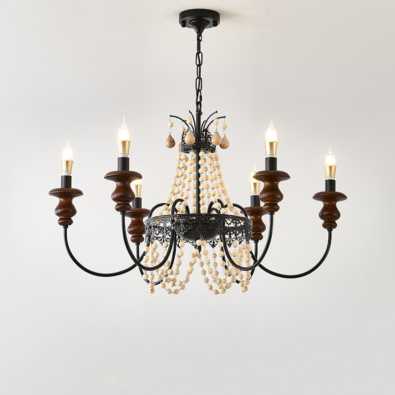 French retro chandelier black high-end crystal living room lamp American style antique restaurant bar bedroom study lamp French retro chandelier black high-end crystal living room lamp American style antique restaurant bar bedroom study lamp