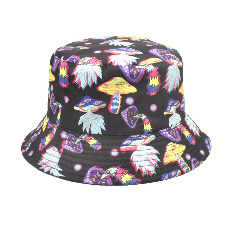 Frau Mode Pilz Drucken Breite Traufen Bucket Hat display picture 6