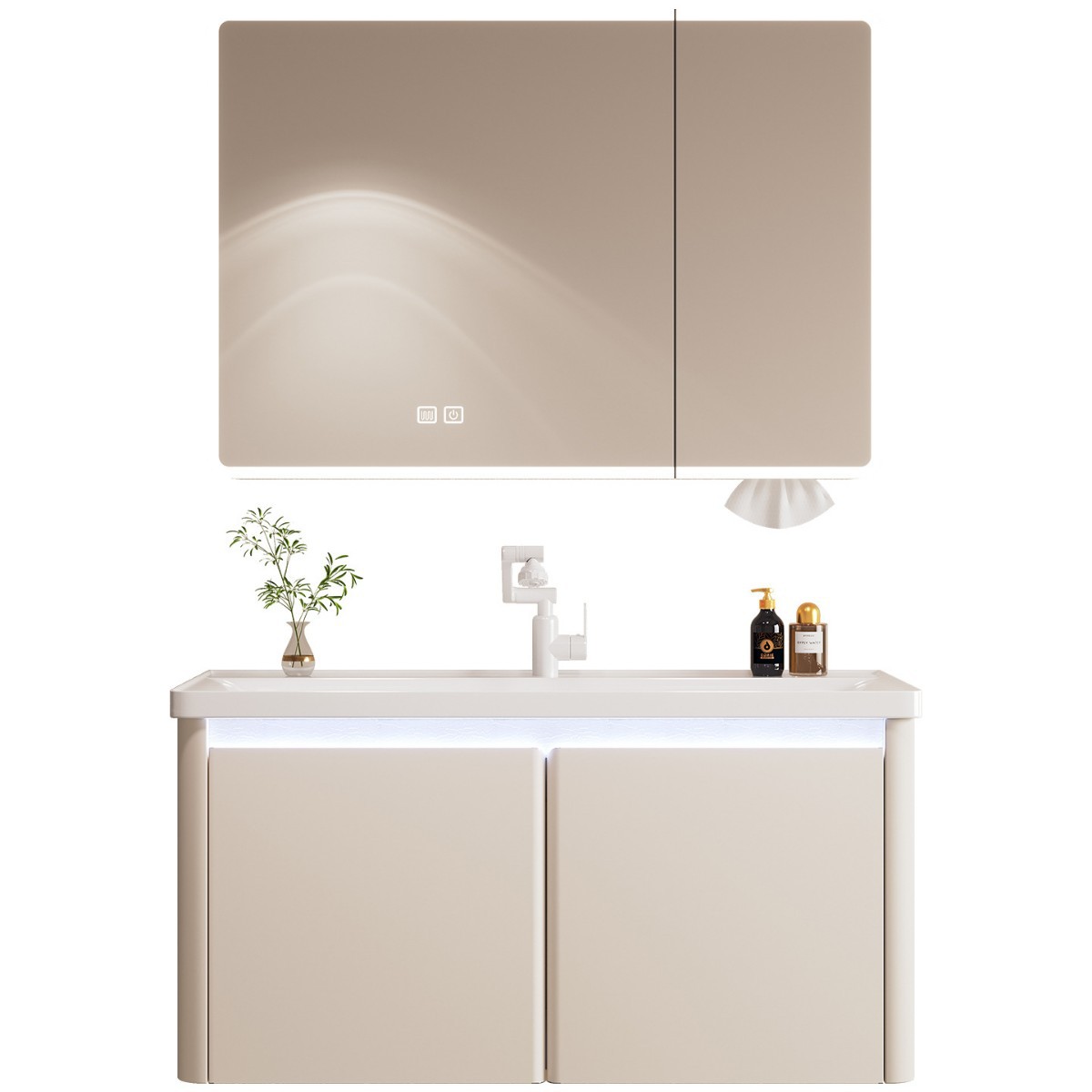 Acero inoxidable aluminio panal de aluminio gabinete de baño cerámica una cuenca 40 ancho pequeño lavabo gabinete de baño