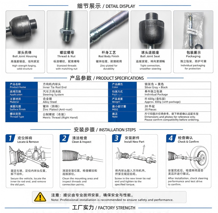 In-Stock Parts from the Manufacturer: Toyota Prado 150, Lexus Gx460 Steering Rack Inner Ball Joint Accessories