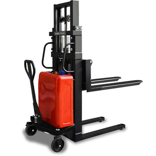 Semi-Electric Forklift 1 Ton Hand Push Electric Adjustable Stacker Pallet Loading and Unloading Truck Hydraulic Stack High Cow