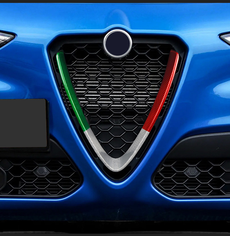 Cross-Border Suitable for Alfa Romeo Juliet Real Carbon Fiber Grille Decorative Stickers Exterior Modification Decorative Stickers