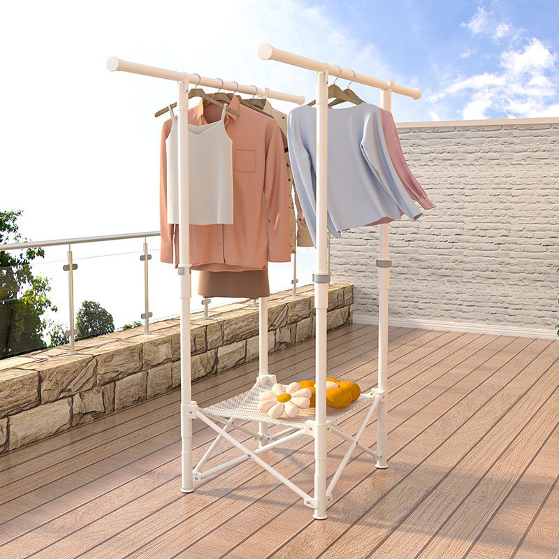 Folding drying rack balcony household landing clothes rod does not…