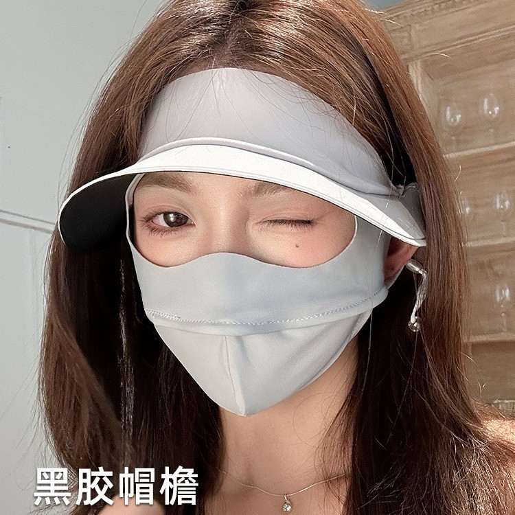 女性用フルフェイス日焼け止めマスク、抗UVアイスシルク通気性サイクリングサンシェードマスクと帽子、オールインワンフェイスキニ夏|undefined