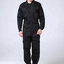 保安工作服套装男春秋装保安服厚长袖服装黑色保安制服夏季作训服