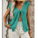 2025 Cross-border Amazon European and American Foreign Trade Women's Hollow Sweater Short-sleeved Knitted Cardigan Vacation Lace-up Blouse