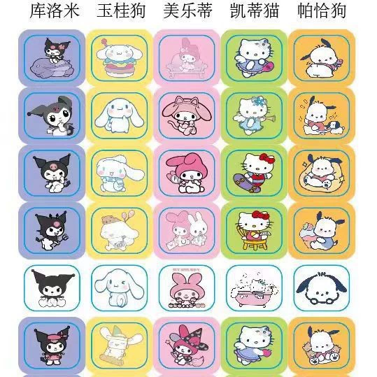 Пользовательные наклейки-сладости оптом Санрио Kuromi Hello Kitty Melody рулон наклеек, ручной учёт, наклейки-закрывающие, необходимая милота